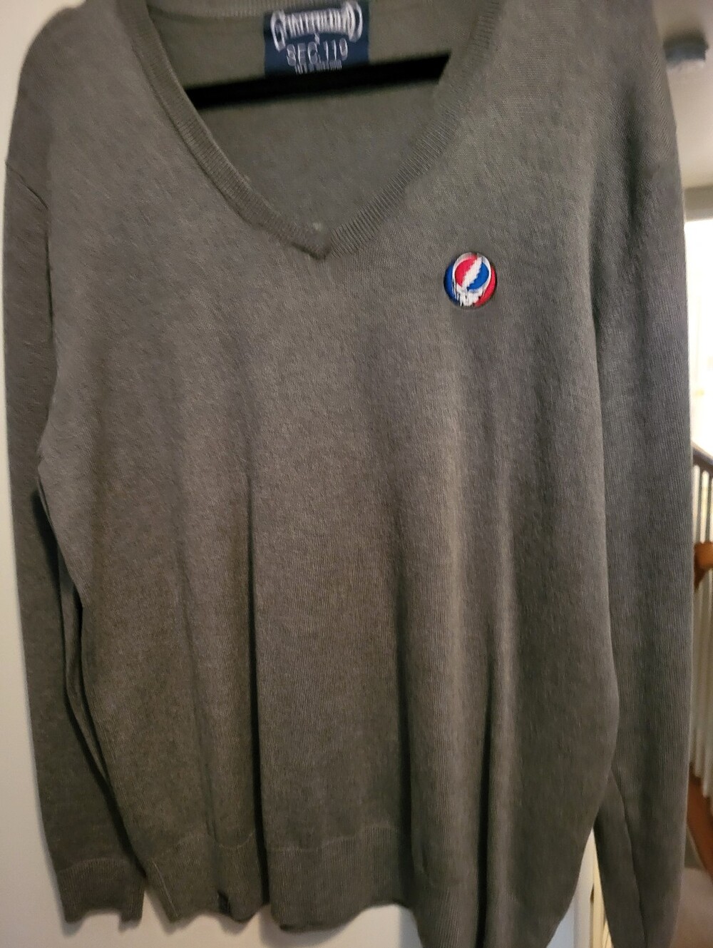 Grateful Dead Sec 119 Steal Your Face V Neck Sweater